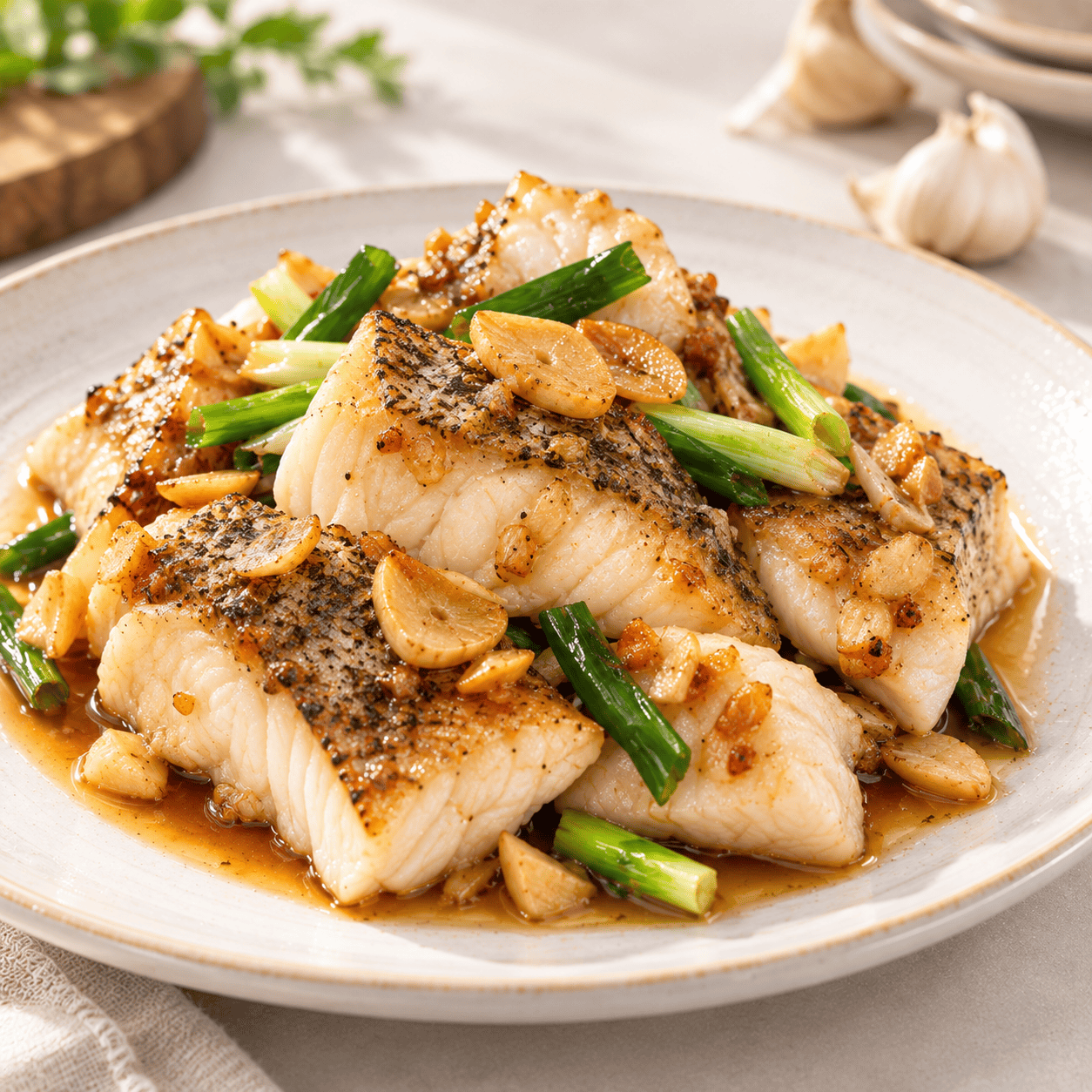 grouper portion soy Garlic